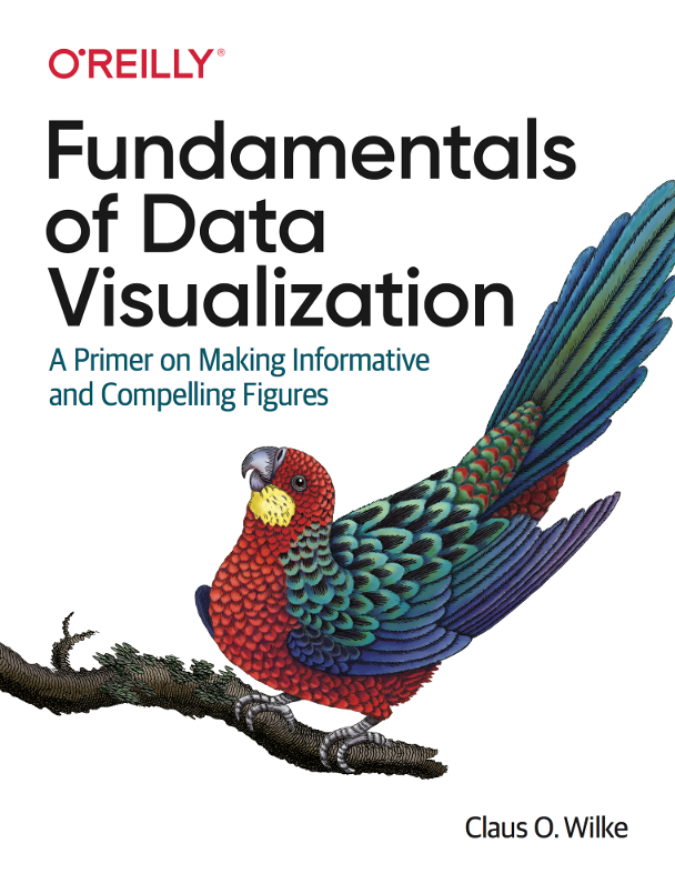 Front cover of Fundamentals of Data Visualization showing a Western Rosella Parakeet