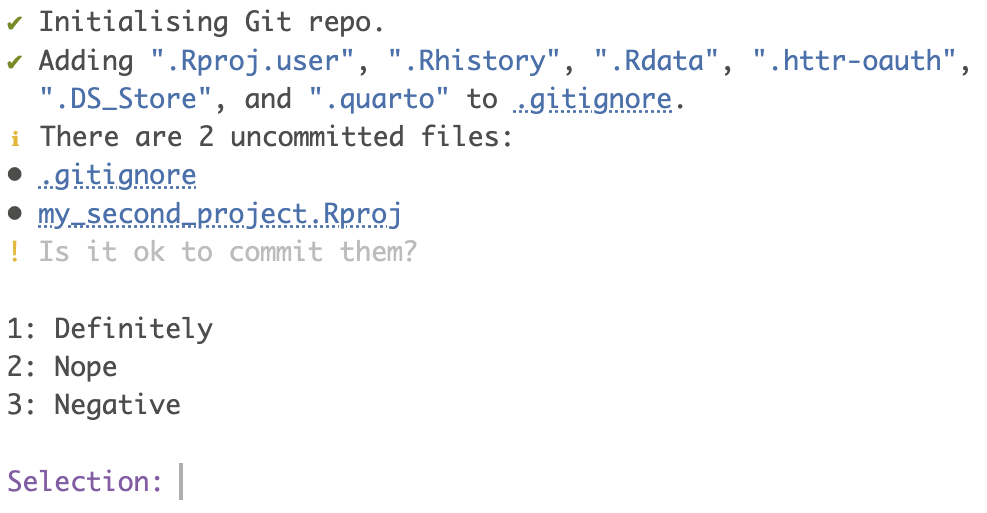 Screenshot of GitHub asking if all files should be commited