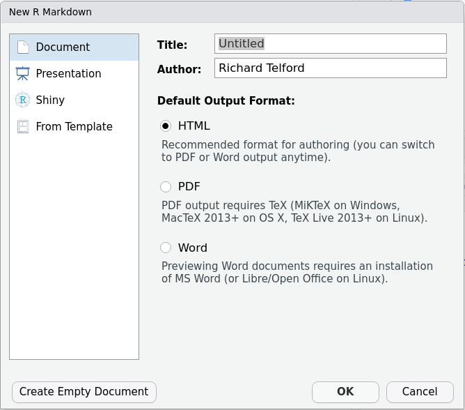 Choose the output format